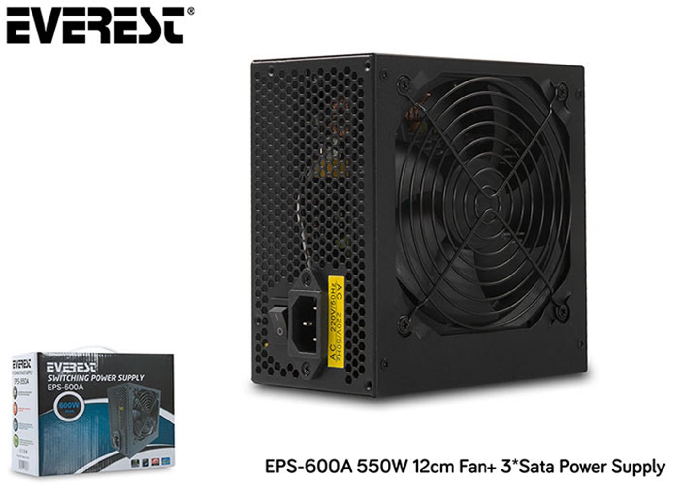 Everest EPS-600A 600w 12cm Fsn 4 Sata Aktif Pfc Güç Kaynağı Power Supply