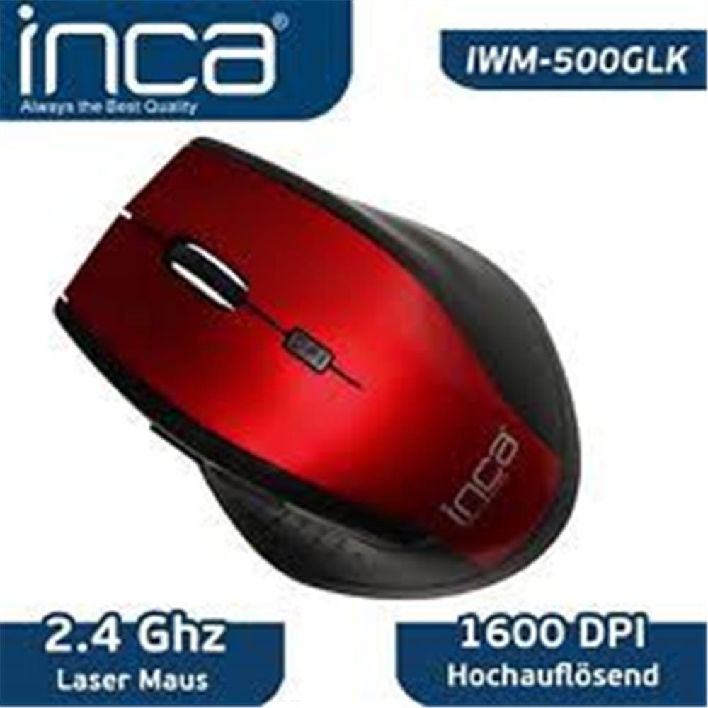 Inca IVM-500glk Kırmızı Kablosuz Mouse  1600dpı 