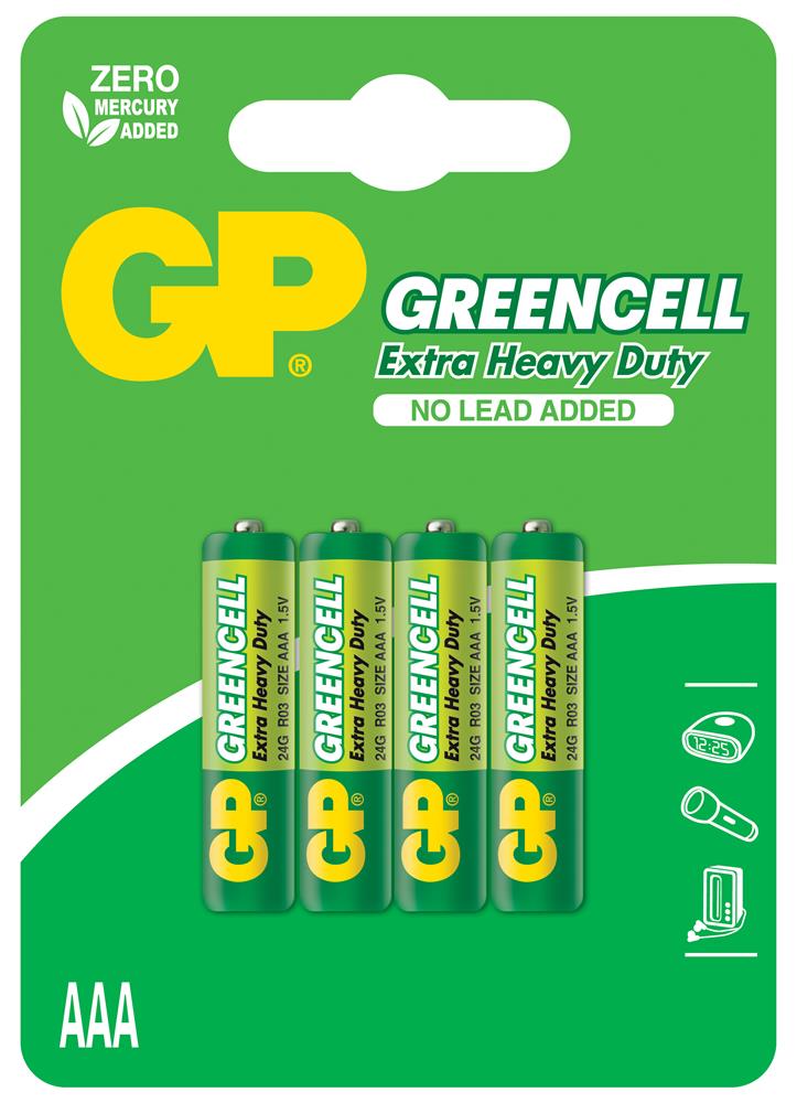 GP Greencel R03 AAA Boy İnce Çinko Kalem Pil 4'lü Paket GP24G-U4