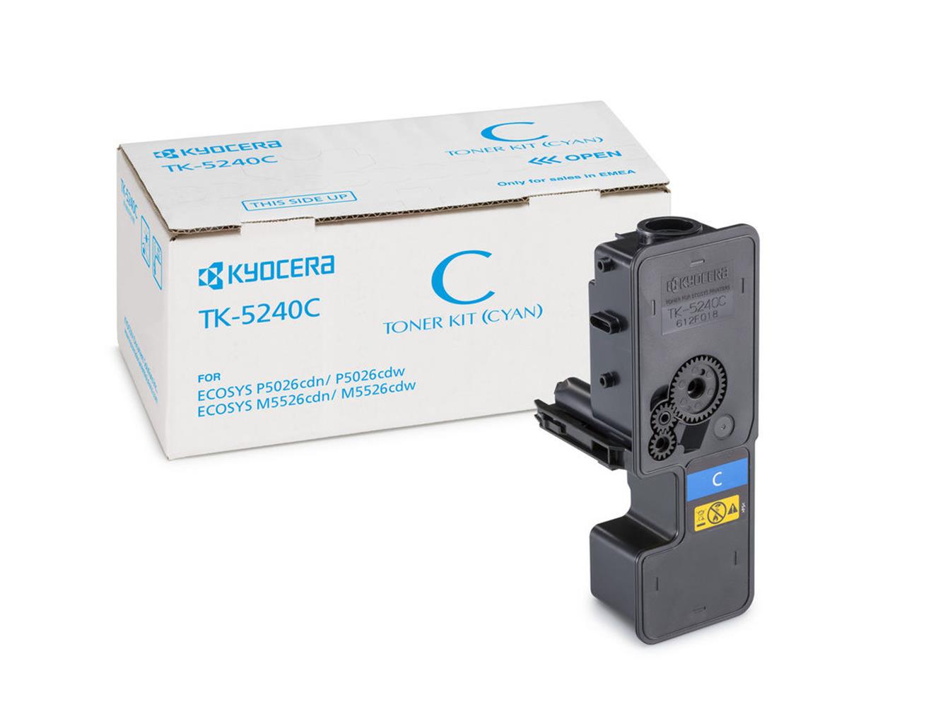 Kyocera TK-5240C Cyan Mavi Orjinal Fotokopi Toneri Ecosys M5526cdn-5526cdw P5026cdn-5026cdw 3.000 Sa