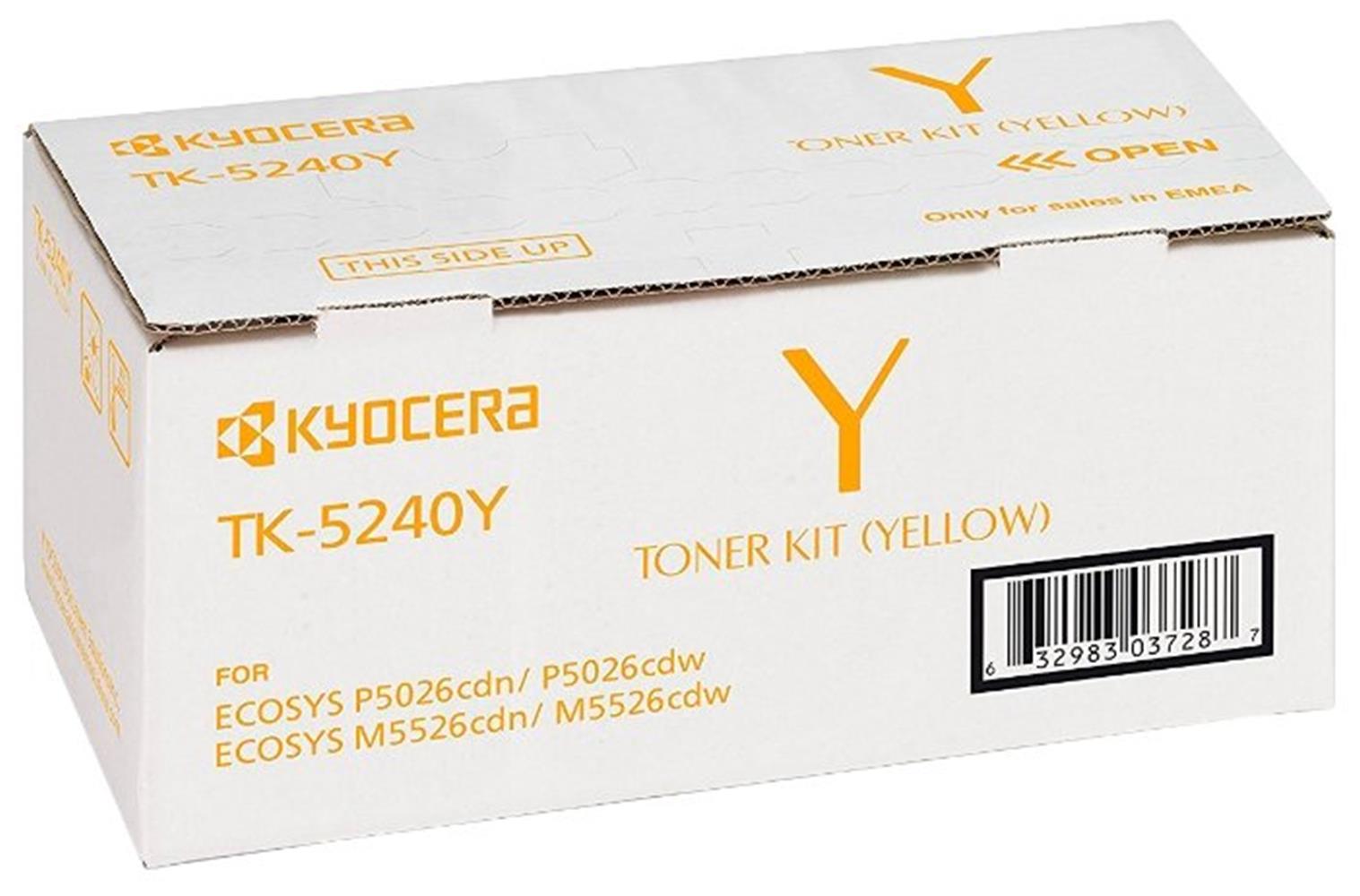 Kyocera TK-5240Y Yellow Sarı Orjinal Fotokopi Toneri Ecosys M5526cdn-5526cdw P5026cdn-5026cdw 3.000 