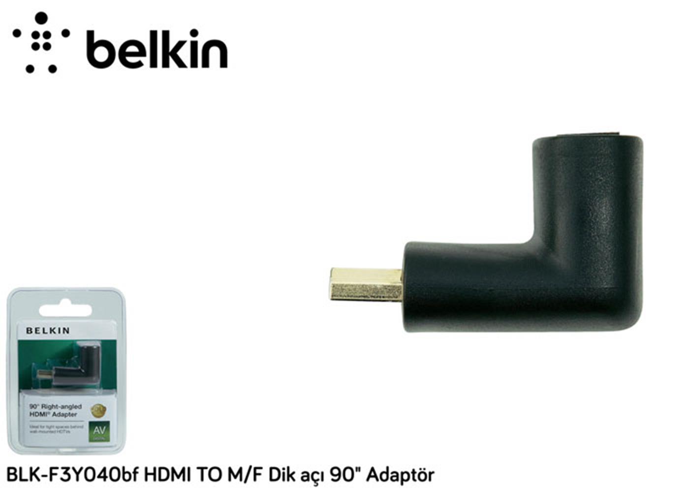 Belkin BLK-F3Y040BF Hdmı To m-f Dik açı 90" Adaptör Kablo