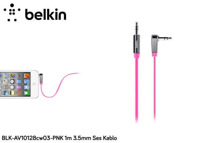 Belkin BLK-AV10128CW03-PNK 1m 3.5mm Ses Kablosu