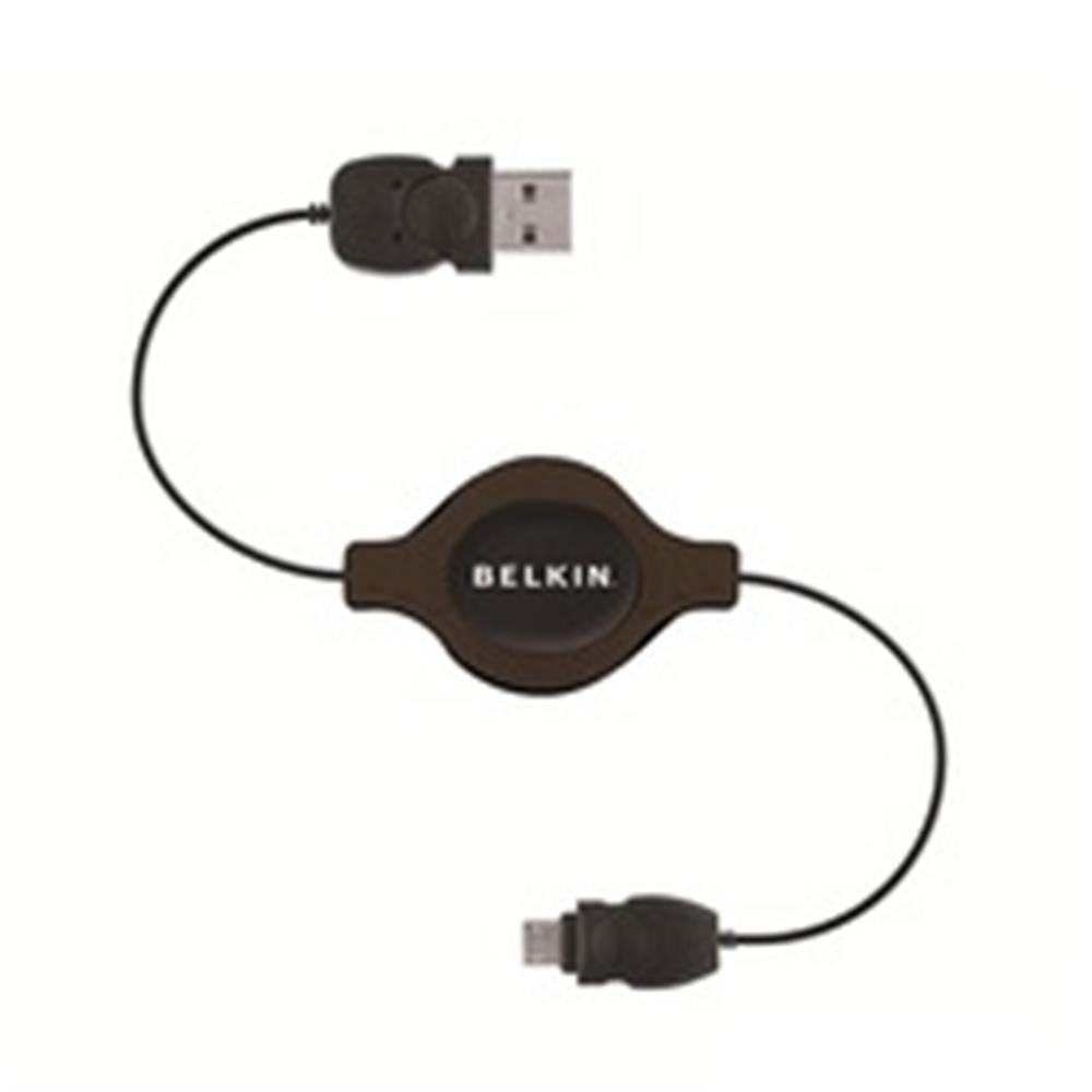 Belkin BLK-F3U156cw2.6-MOB 1.5m Makaralı Usb AM-Mi 5pin Kablosu