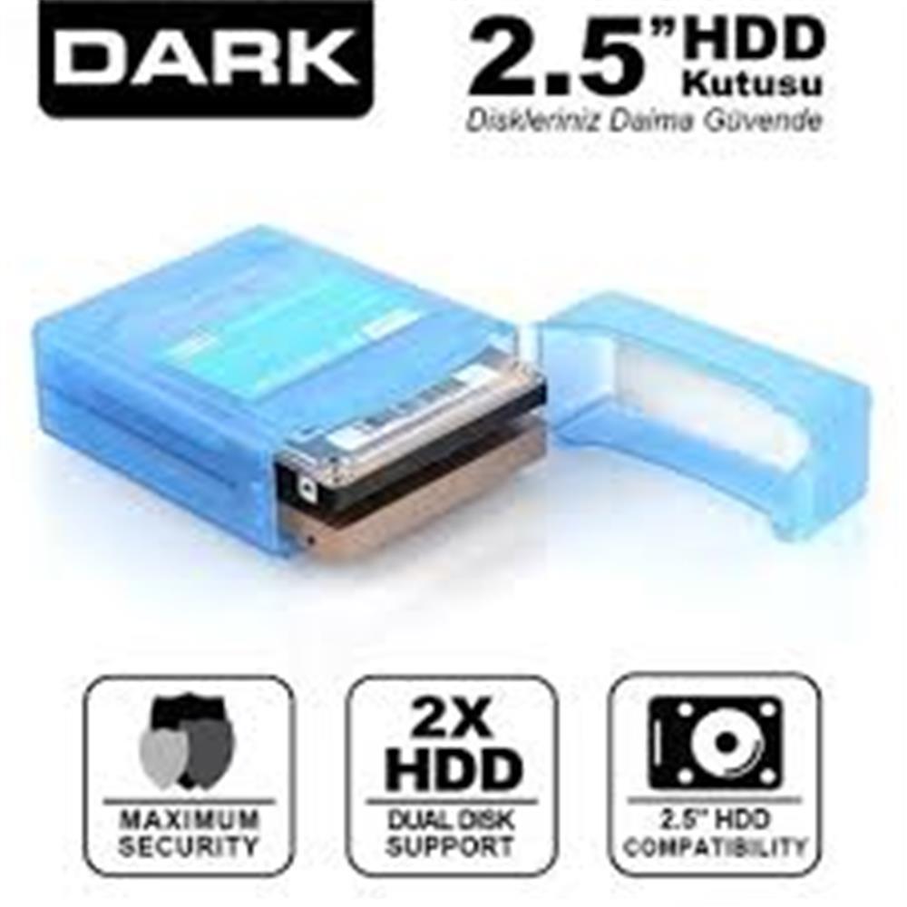 DARK DK-AC-DAK2B 2.5" Çift Disk Koruma ve Taşıma 