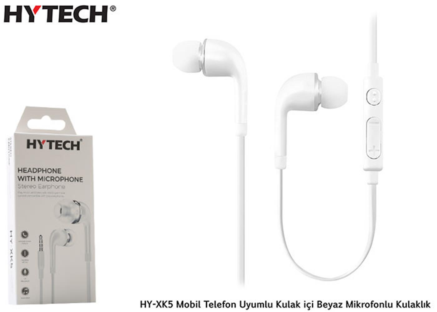 Hytech HY-XK5 Kulak içi Beyaz Mikrofonlu kulaklık