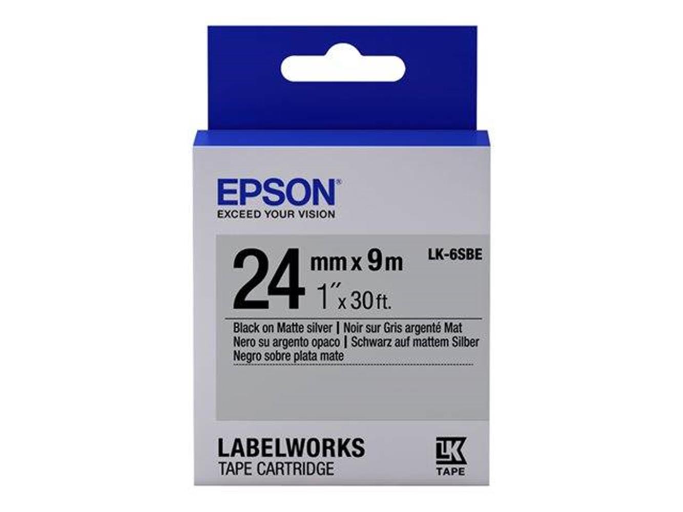 EPSON LK-6SBE MAT SIYAH UZERI MAT GUMU 24MM 9METRE ETIKET