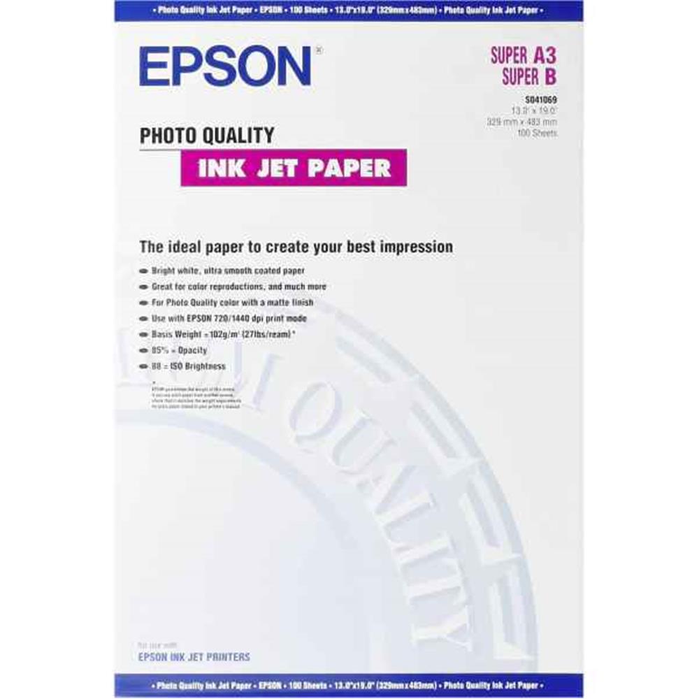 Epson S041069 Photo Quality A3 Fotoğraf Kağıdı 102 gr 100'lü Paket