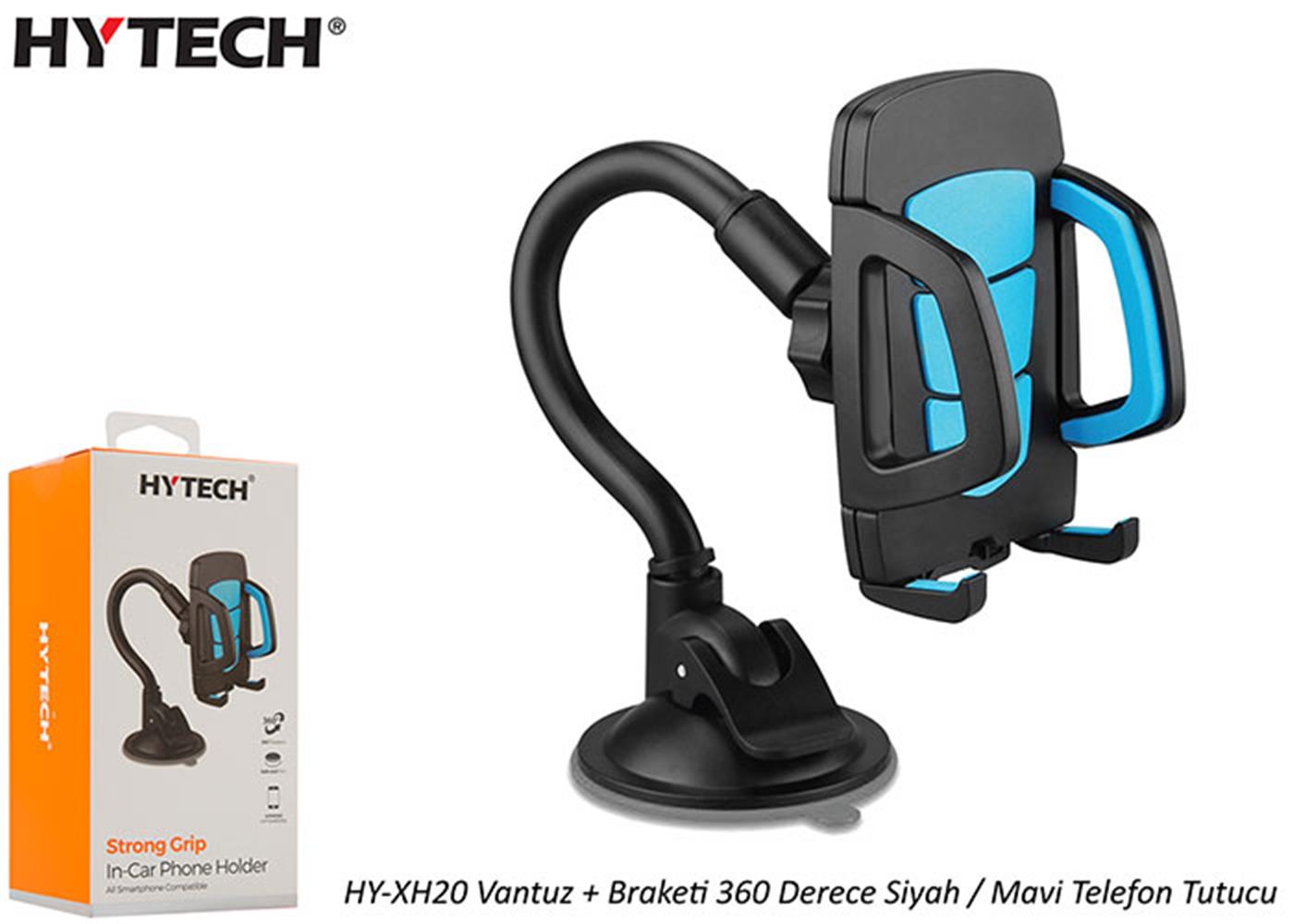 Hytech HY-XH20 Vantuz + Braketi 360 Derece Siyah-Mavi Telefon Tutucu