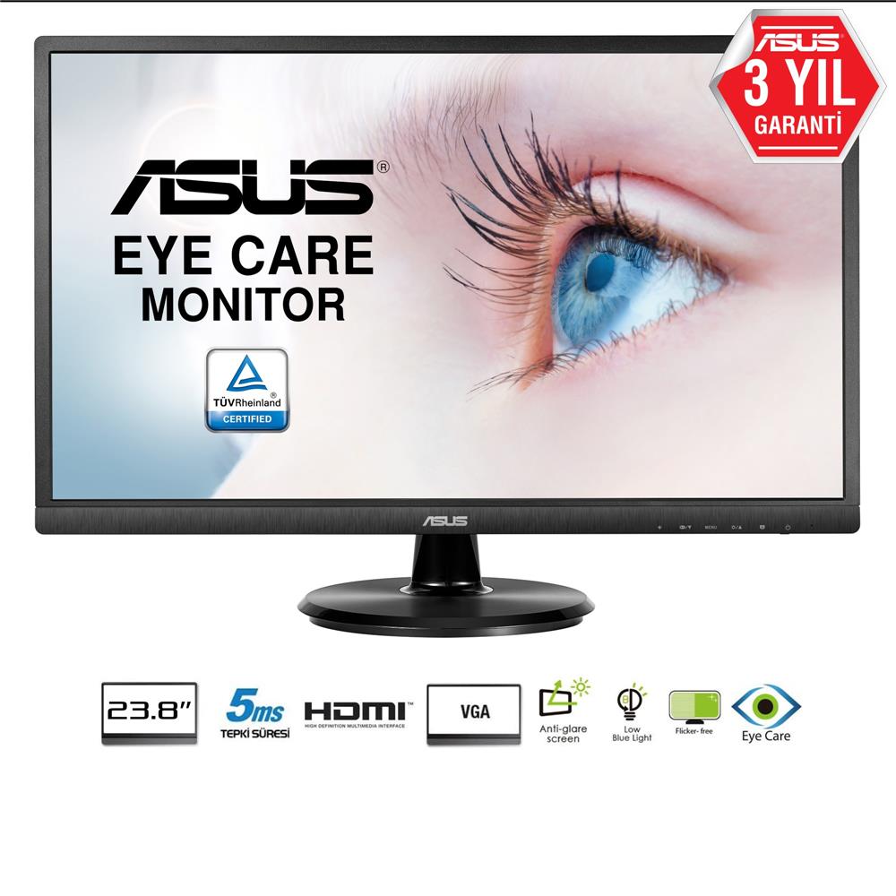 Asus Va249He 23.8" 60Hz 5Ms (Hdmı+Analog) Full Hd Va Monitör