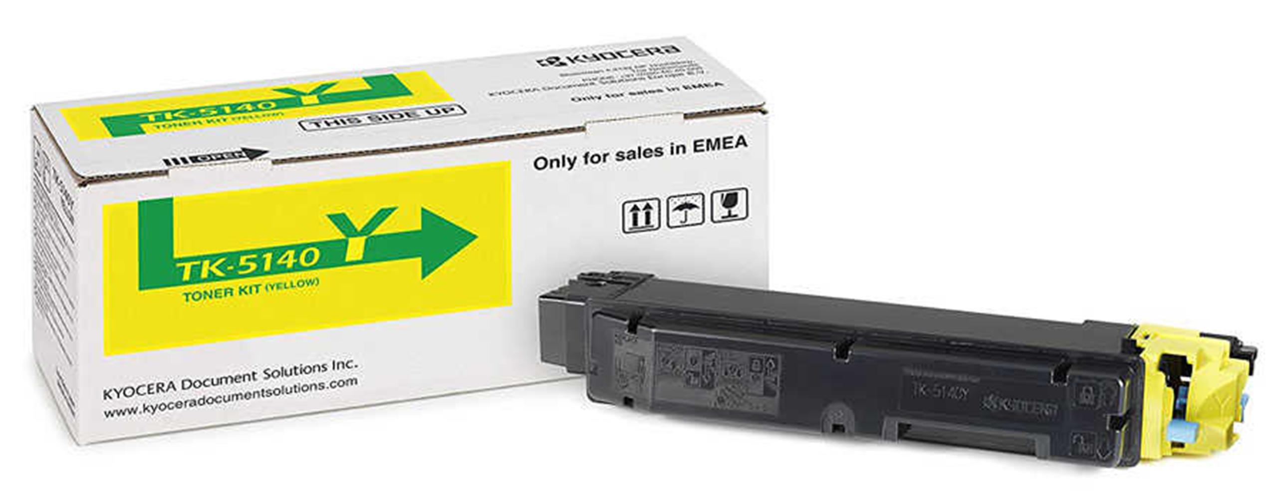 Kyocera TK-5140Y Yellow Sarı Orjinal Fotokopi Toneri Ecosys M6030-6530 P6130 5.000 Sayfa