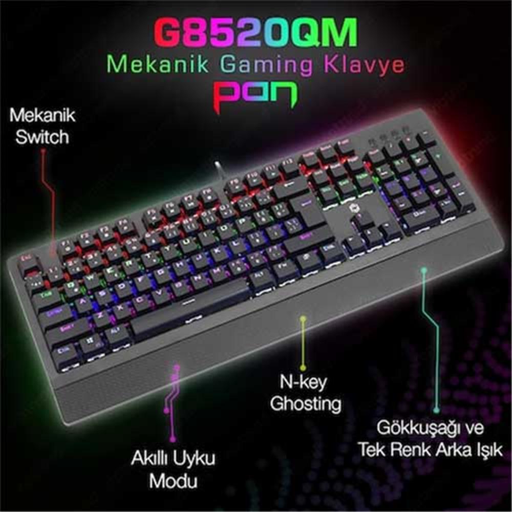 FK-G8520QM RGB Işıklı Gaming Oyuncu Gerçek Mekanik Klavye 