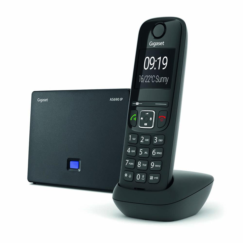 Gigaset AS690 IP Siyah Telsiz Dect Telefon 2" Ekran 150 Rehber