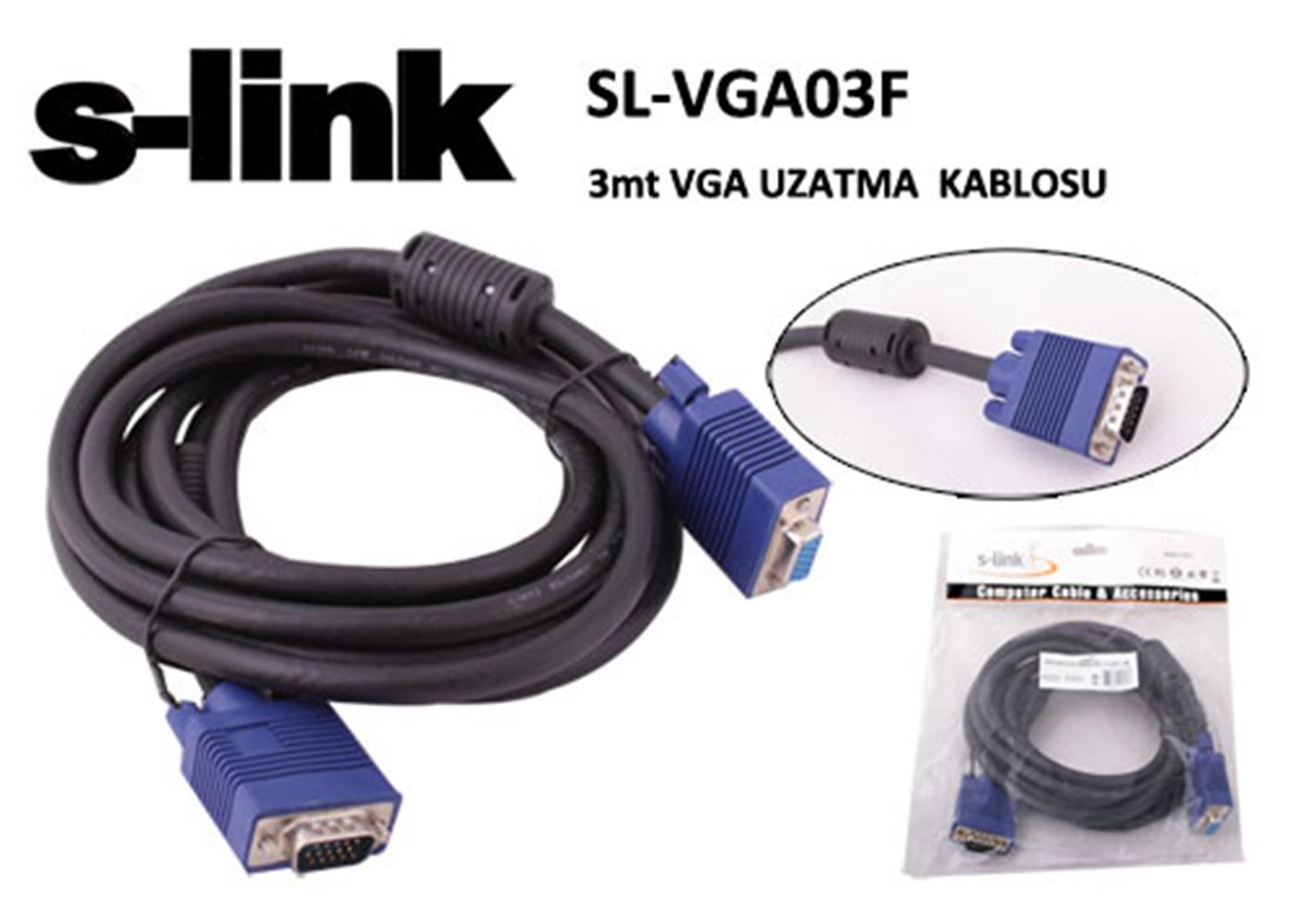 S-link SL-VGA03F 3mt e-d Ekran Kartı Vga Uzatma