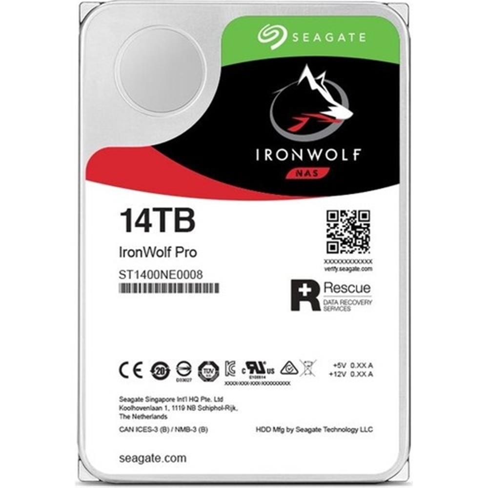 Seagate 14TB IronWolf Pro ST14000NE0008 7200RPM 256MB Cache SATA 6.0GB-s 3.5" Internal Harddisk