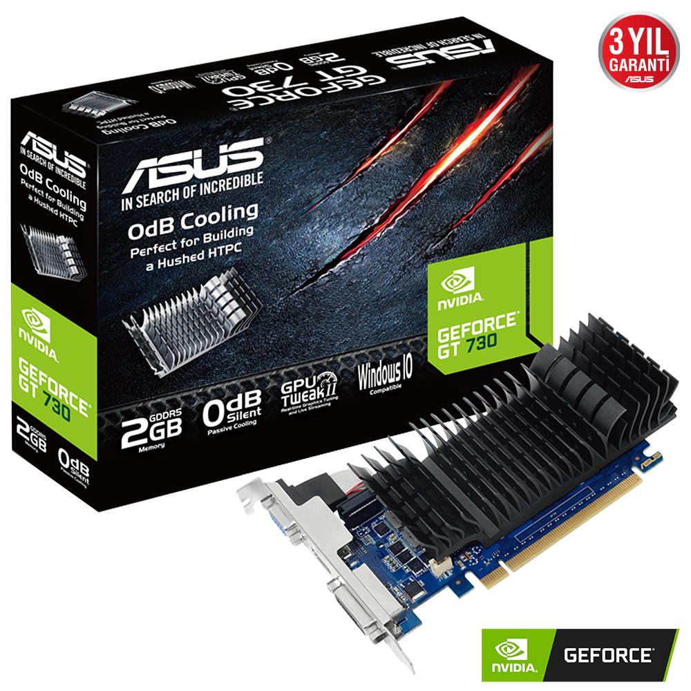 Asus Nvidia Geforce Gt730 2Gb 64Bit Gddr5 (Analog+Hdmı+Dvı) Ekran Kartı Gt730-Sl-2Gd5-Brk