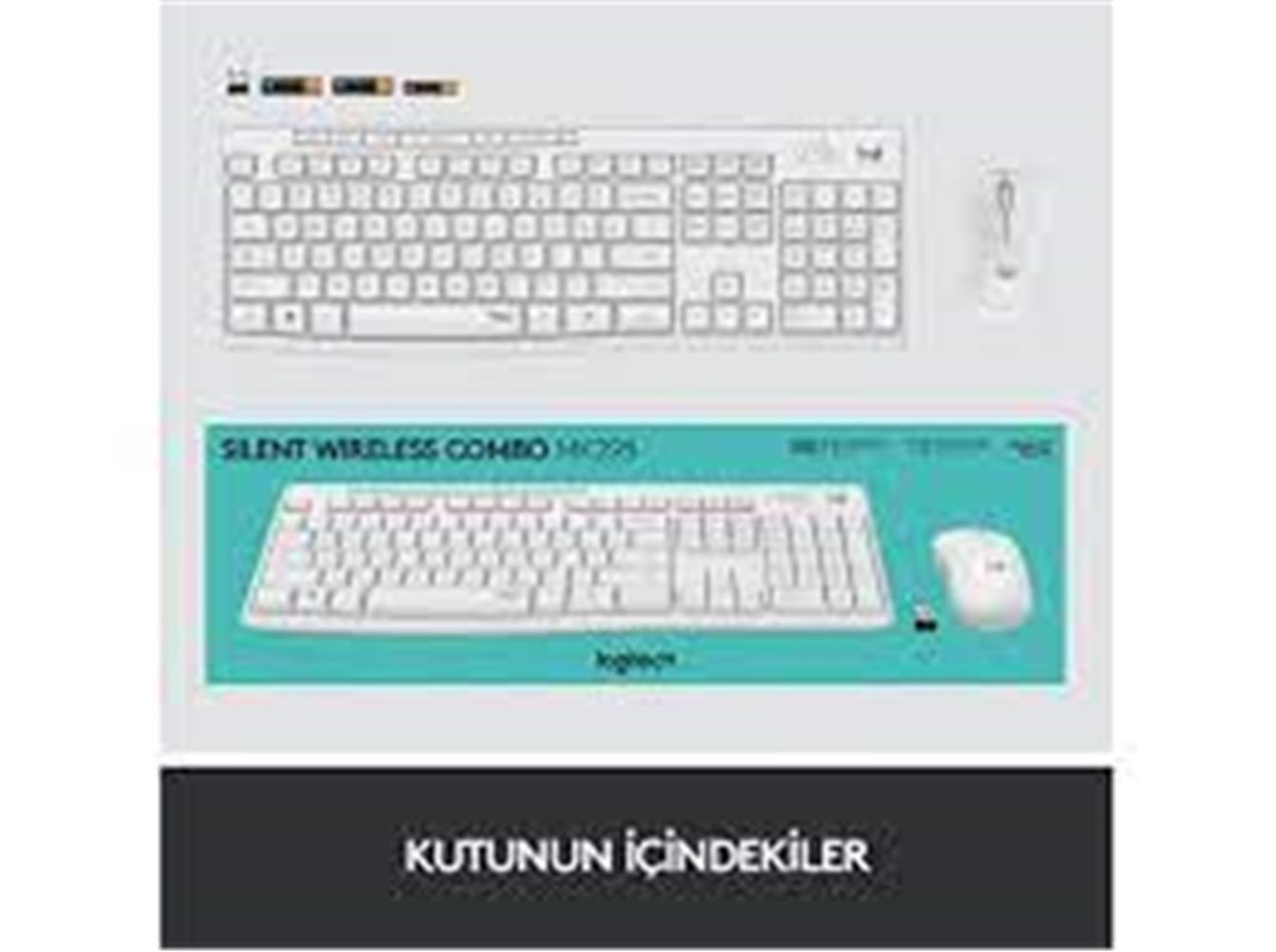 Logitech 920-010089 MK295 Kablosuz Beyaz Klavye Mouse Set 
