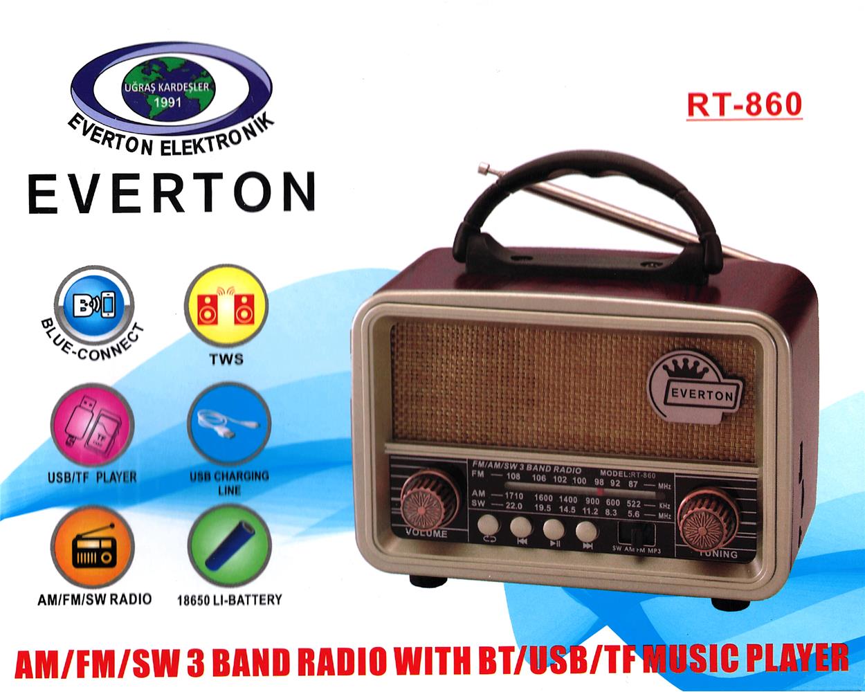 Everton Rt-860 Bluetooth Fm-usb-sd-  Şarjlı Nostalji Radyo 