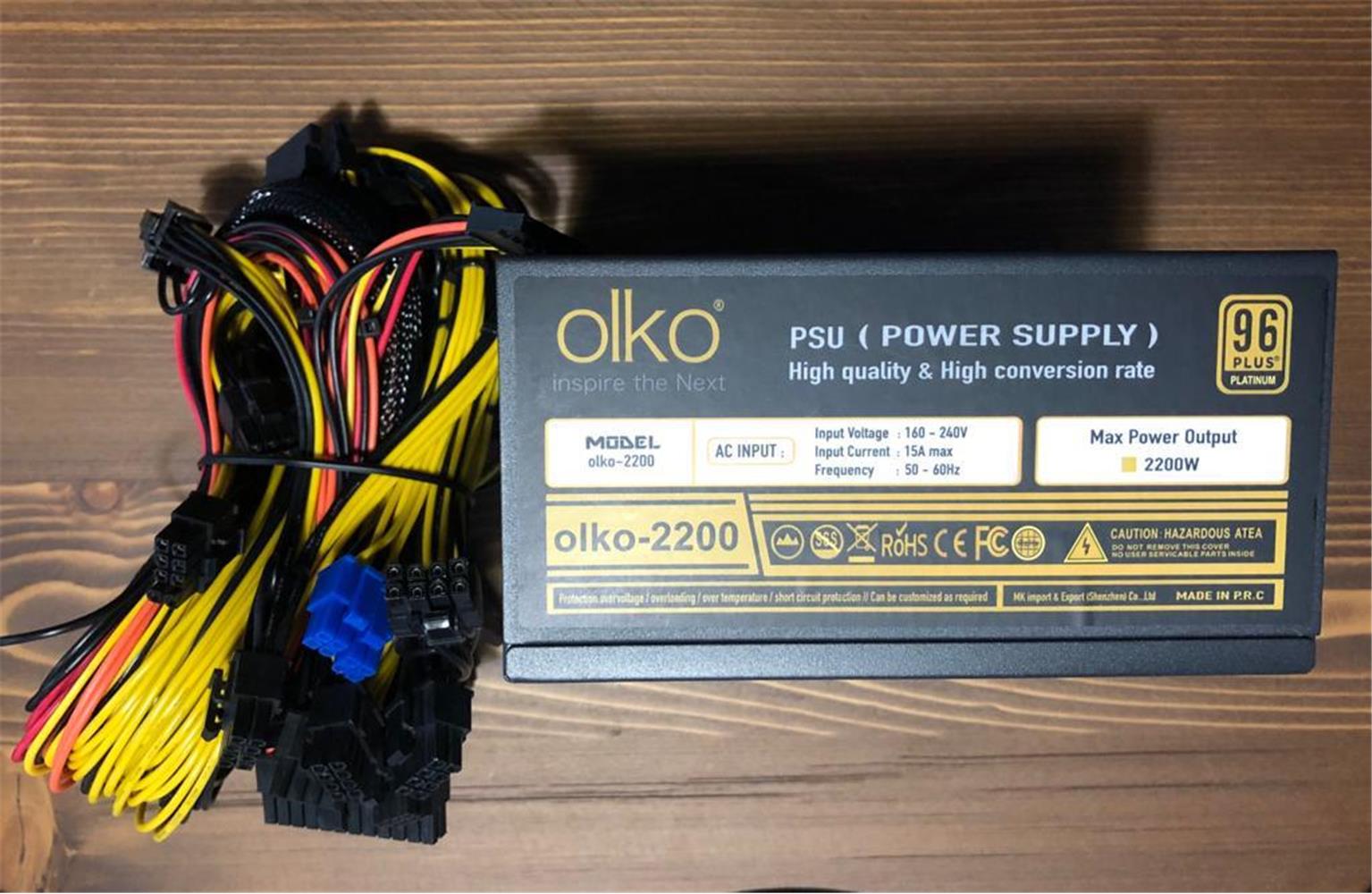 Olko MK-2200SP 2200W 96+ 2 Fanlı Mining Powersuply Kutulu