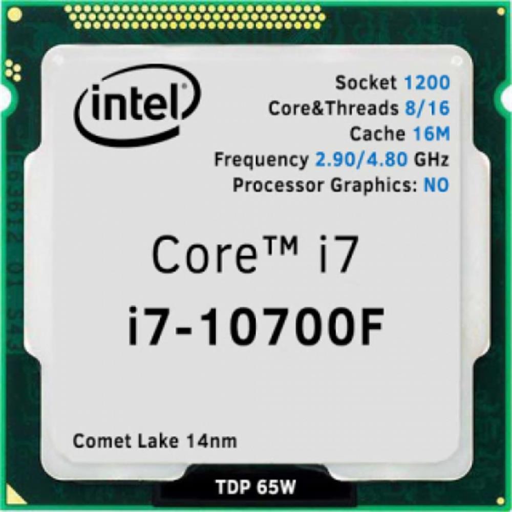 Intel Core i7 10700F TRAY Soket 1200 2.9GHz 16MB Önbellek 8 Çekirdek 14nm İşlemci Kutusuz NOVGA 