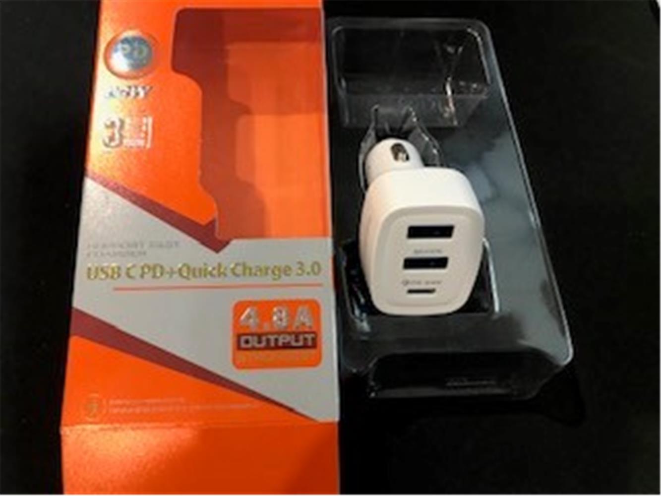 Megatech Beyaz Qc 3.0 Pd 24w 4.8A Araç Şarj Cihacı 2Usb+1 Typ-c Grişi 