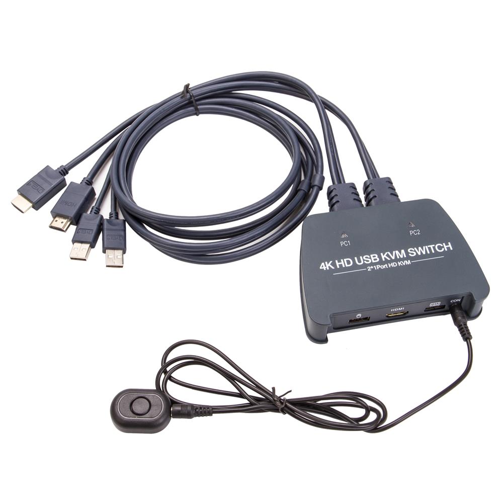 Vcom DD221-4K 2 Port Hdmi 1.4V 4K@30Hz Plastik Kasa Kvm Switch